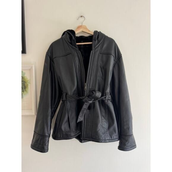 WILSON'S LEATHER Genevieve Faux Fur Belted Trench Jacket Size Large - Picture 3 of 10